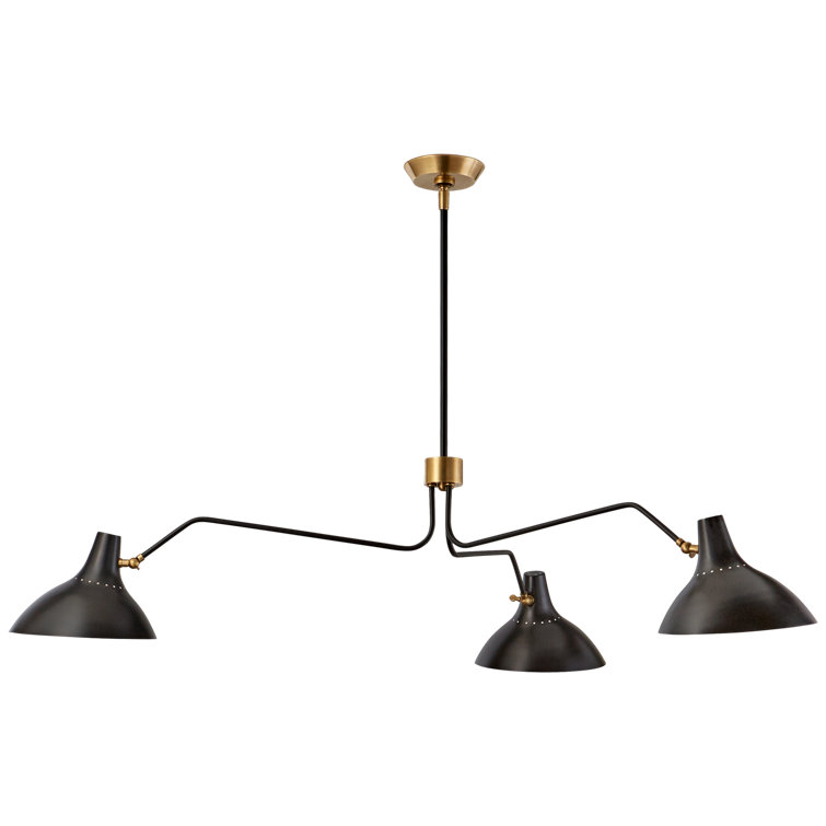 Charlton Triple-Arm Adjustable Black Crystal Chandelier