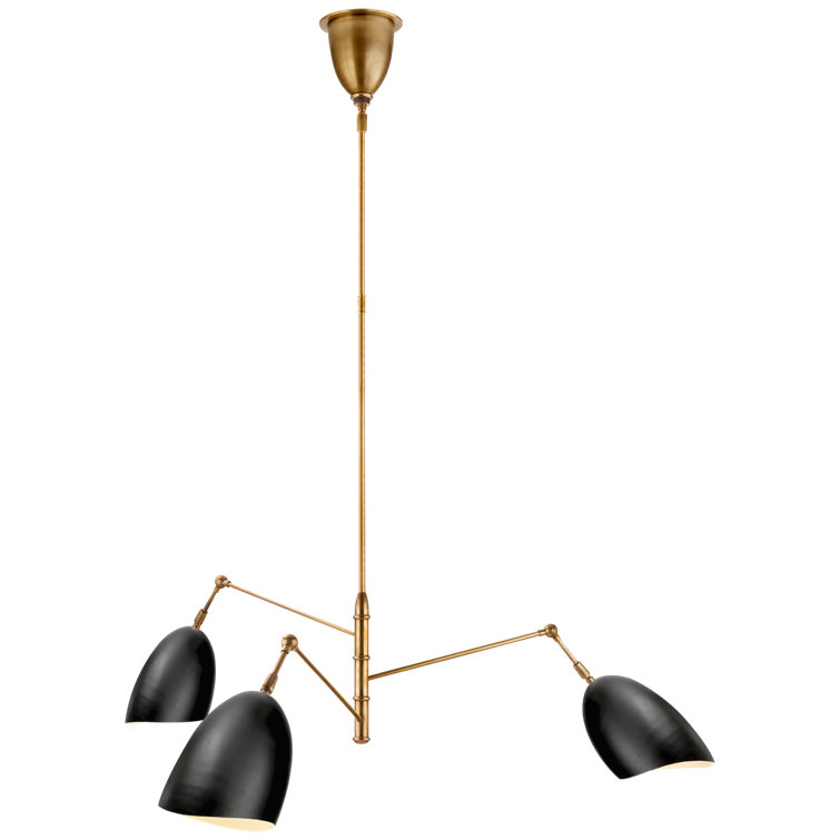 Sommerard Medium Black Triple-Arm Chandelier
