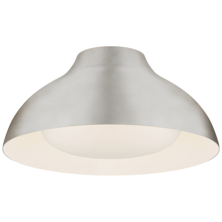 AERIN Agnes Burnished Silver Leaf LED Flush Mount, 7" x 18"