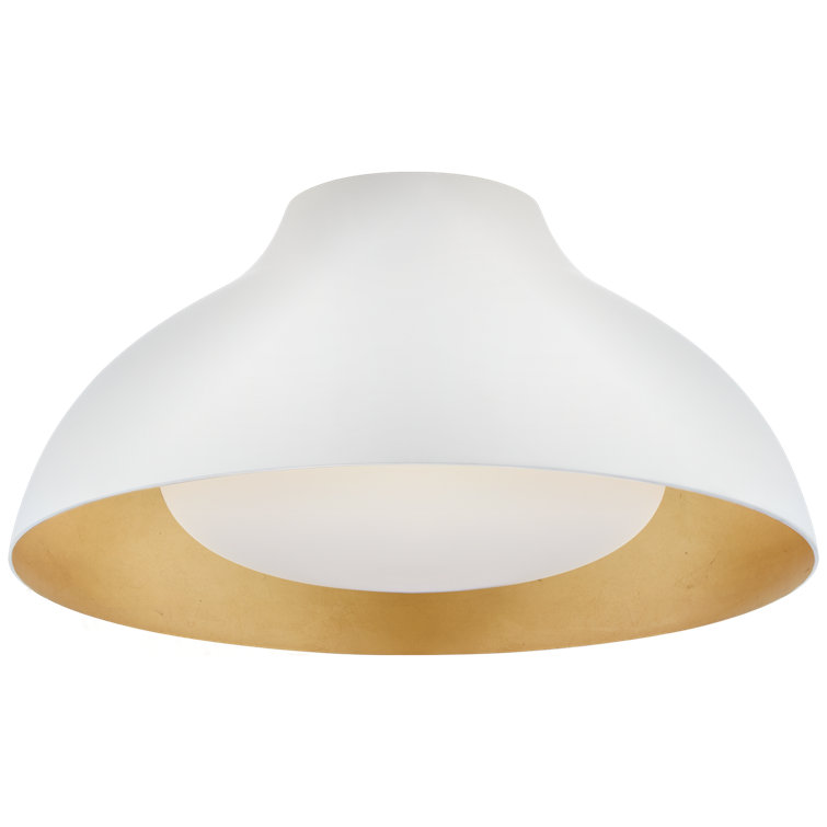 Agnes Minimalist Bell-Shaped 15" Plaster White LED Flush Mount