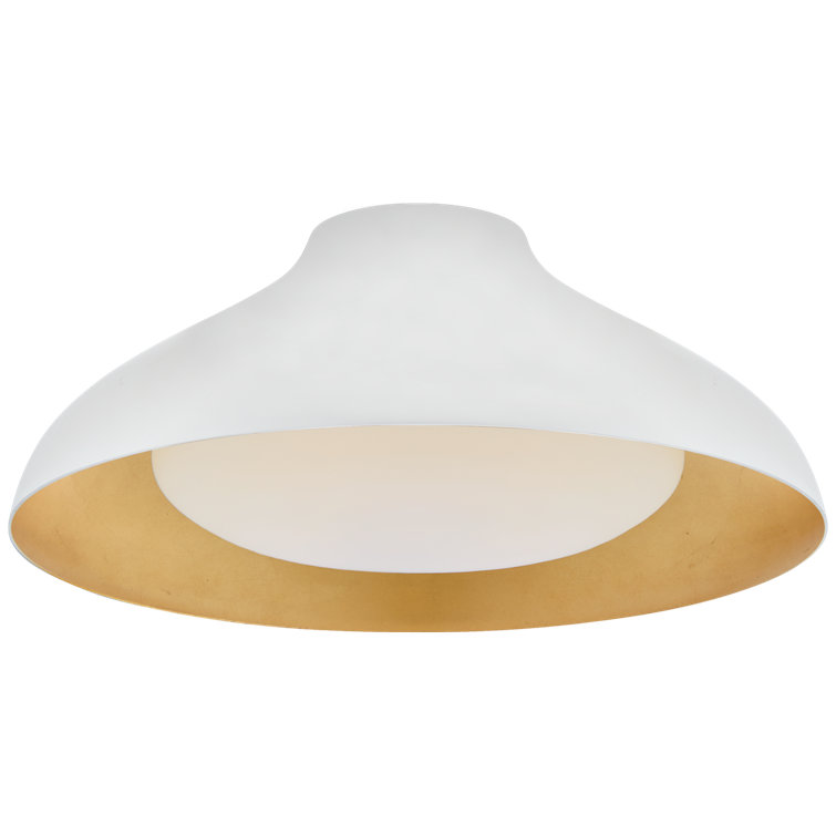 Agnes Minimalist Bell-Shaped 15" Plaster White LED Flush Mount