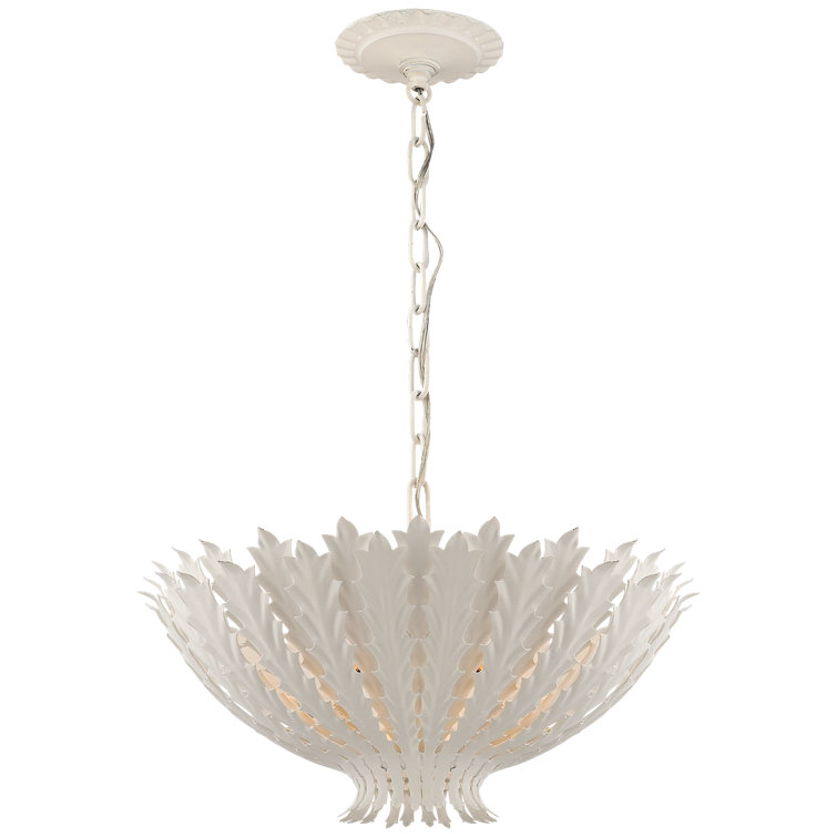 Hampton Elegance 3-Light Crystal Pendant in Plaster White