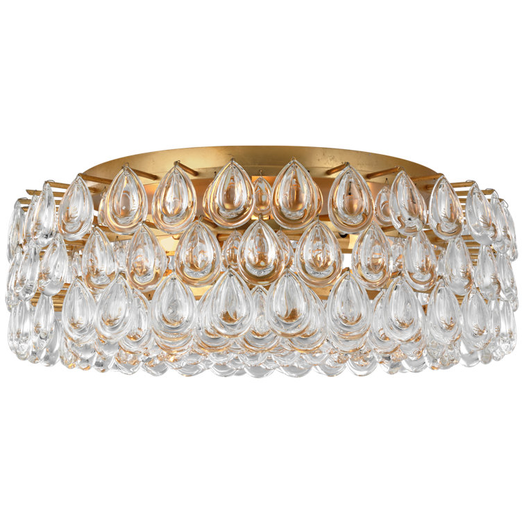 Gold and Crystal 25'' Flush Mount Ceiling Light