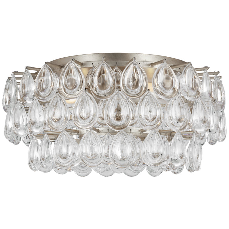 Liscia Crystal and Silver 4-Light Flush Mount