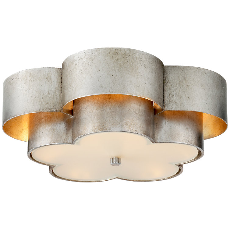 Arabelle Burnished Silver Leaf Floral Flush Mount Light