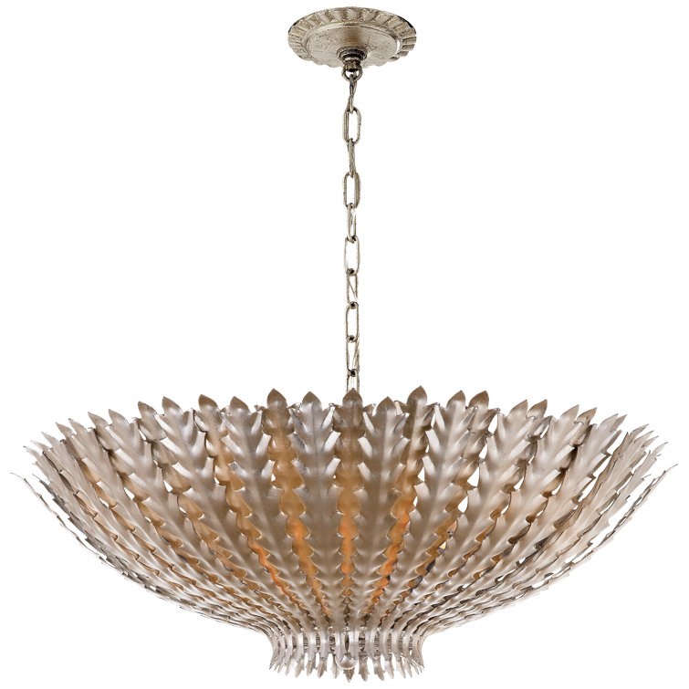 Hampton 10.5" Burnished Silver Leaf Artisan Bowl Pendant