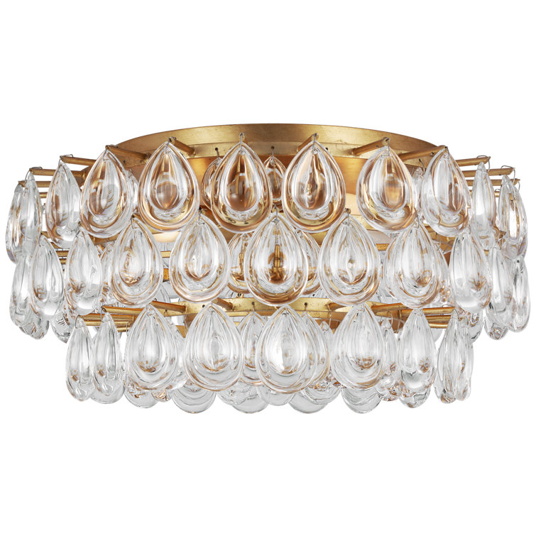 Liscia Crystal Elegance Indoor/Outdoor 4-Light Gilded Flush Mount