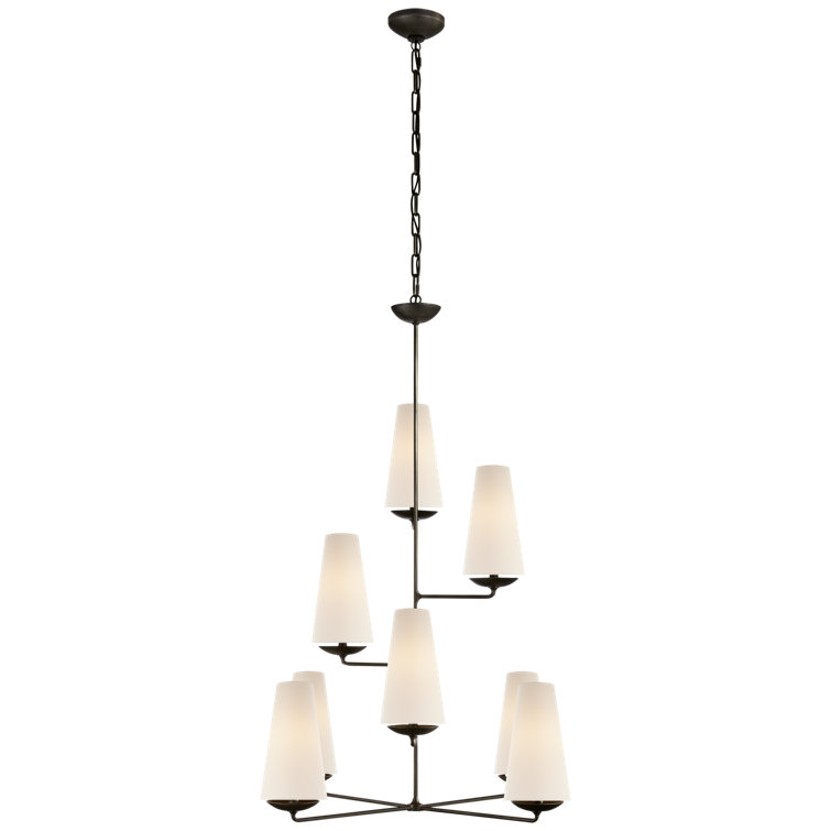 Fontaine Aged Iron Crystal 8-Light Vertical Chandelier