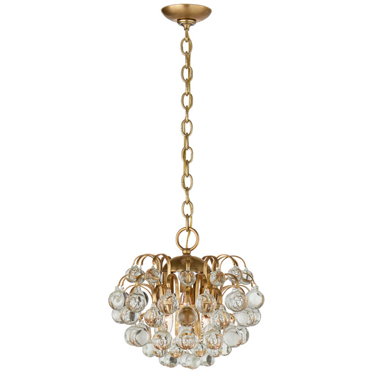 Hand-Rubbed Antique Brass Mini Crystal Chandelier