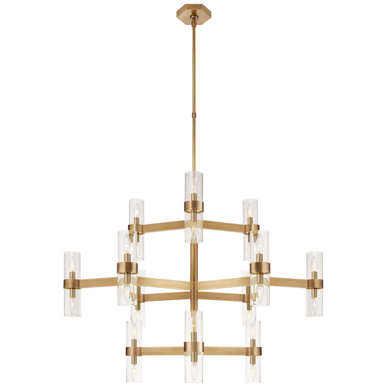Hand-Rubbed Antique Brass 24-Light Crystal Chandelier