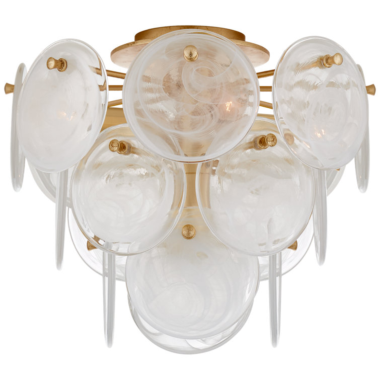 Loire Gold Glass 4-Light Indoor/Outdoor Semi Flush Mount
