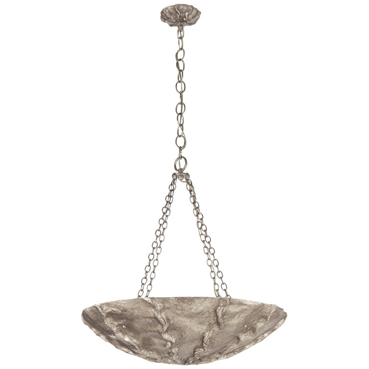Elegant White Crystal 4-Light Candle Pendant, 29.75"