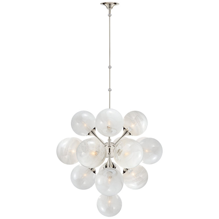 Polished Nickel Crystal 17-Light Chandelier