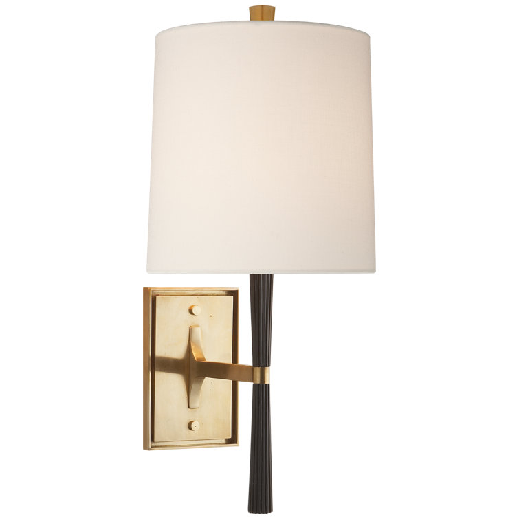 Elegant Ebony and Brass Dimmable Wall Sconce