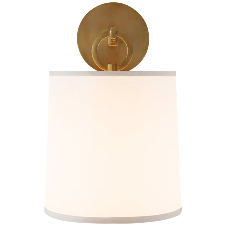 Elegant Soft Brass Dimmable Wall Sconce with Silk Shade