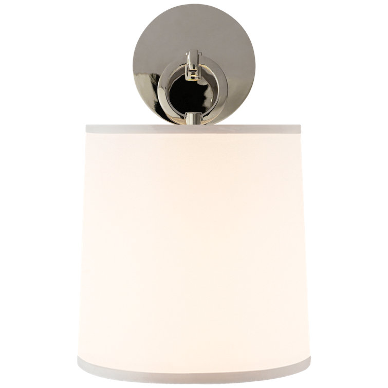 Polished Nickel 14" Silk Shade Wall Sconce