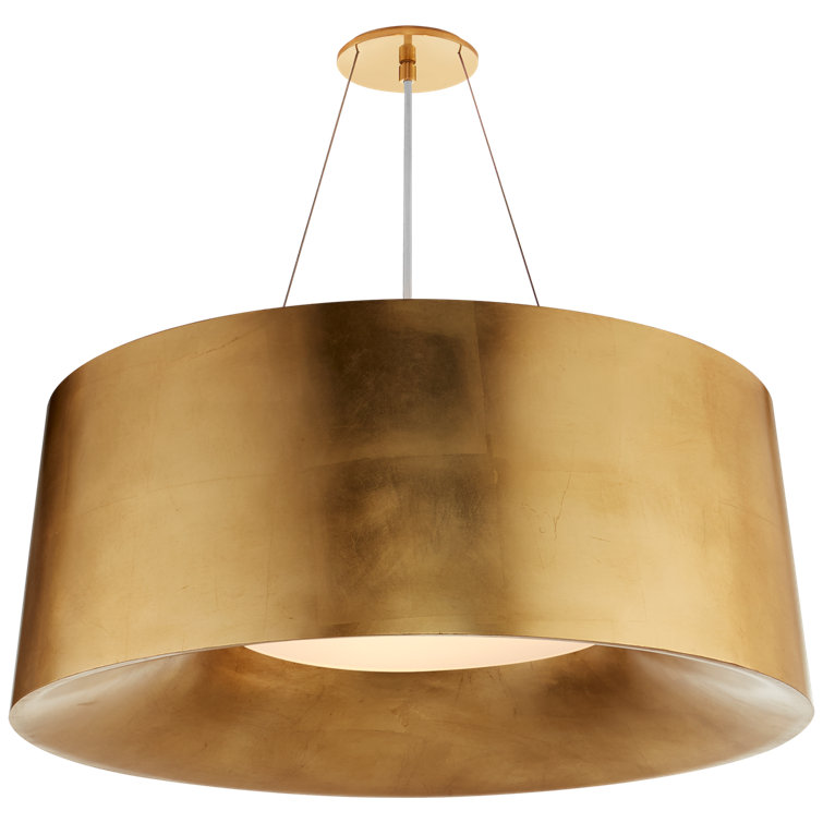 Barbara Barry Gilded Drum 27" LED Chandelier in Gold