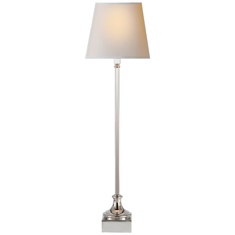 Edison Antique-Burnished Brass Buffet Table Lamp with Fabric Shade