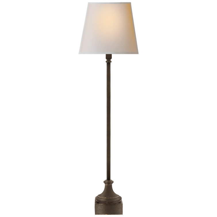 Edison 32" Outdoor Aged Iron Buffet Lamp with Fabric Shade