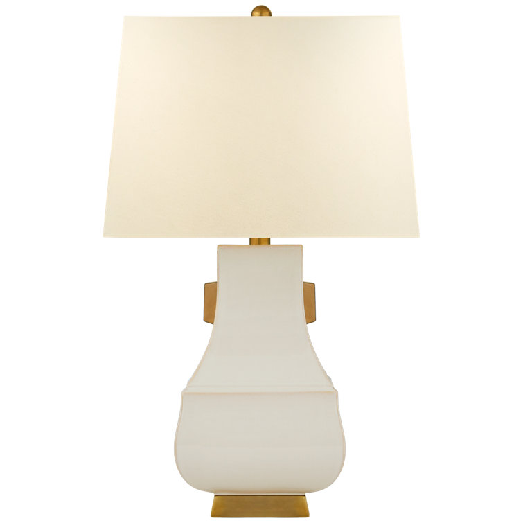 Ivory and Burnt Gold Ceramic Outdoor Table Lamp