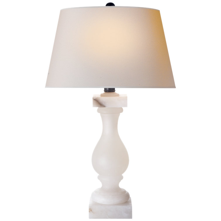 Edison Alabaster Balustrade Table Lamp with Paper Shade