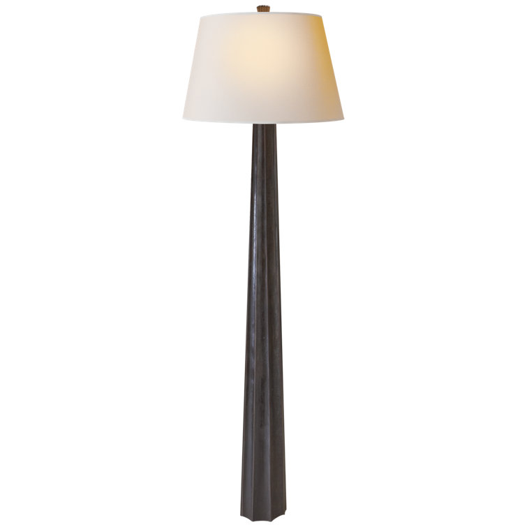 Edison Adjustable Aged Iron Floor Lamp with Paper Shade