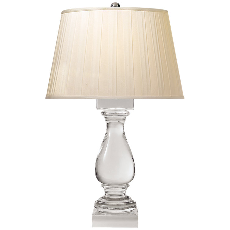 Crystal and Silk 27" Table Lamp with Drum Shade