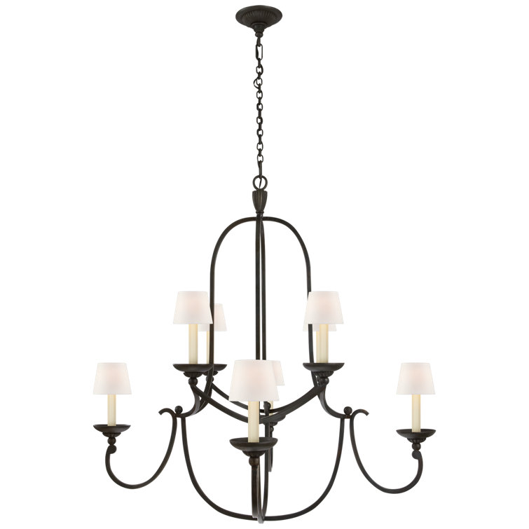 Flemish 36.5" Crystal Candle Chandelier in Aged Iron