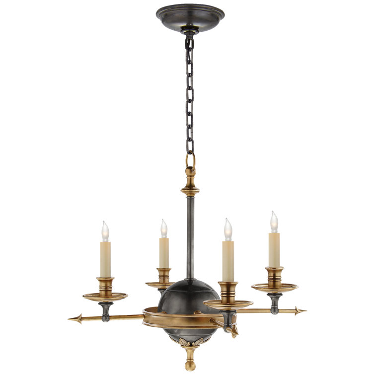 Bronze and Brass Mini Crystal Candle Chandelier