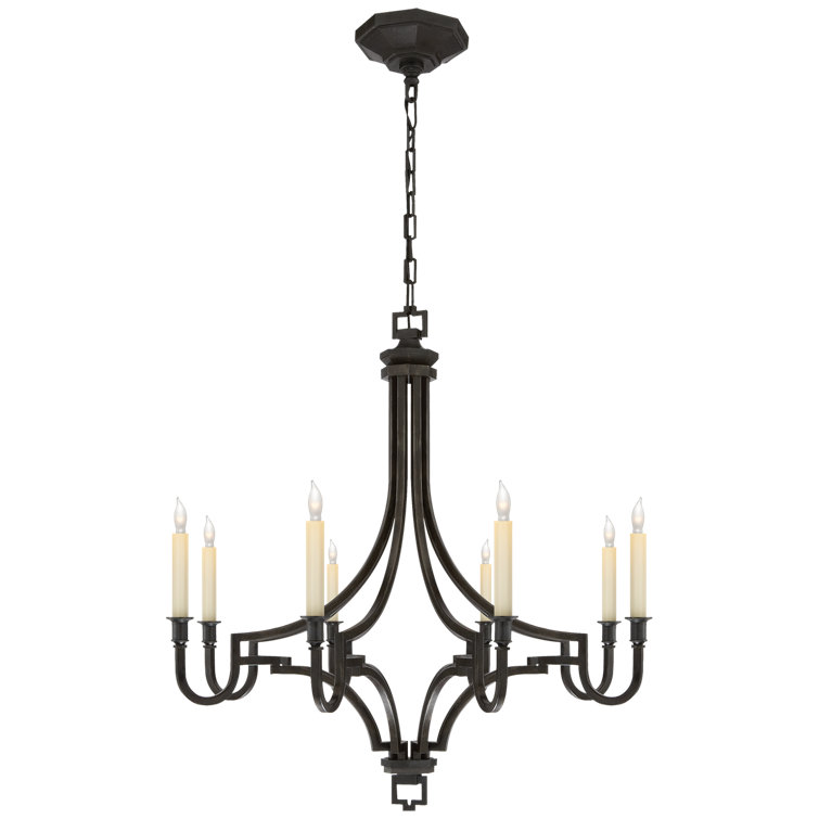 Regal Brass and Crystal 29" Plug-in Candle Chandelier