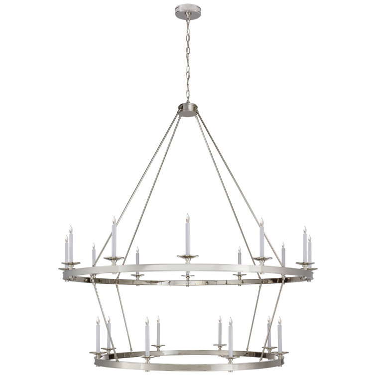 Launceton Polished Nickel Crystal 20-Light Chandelier