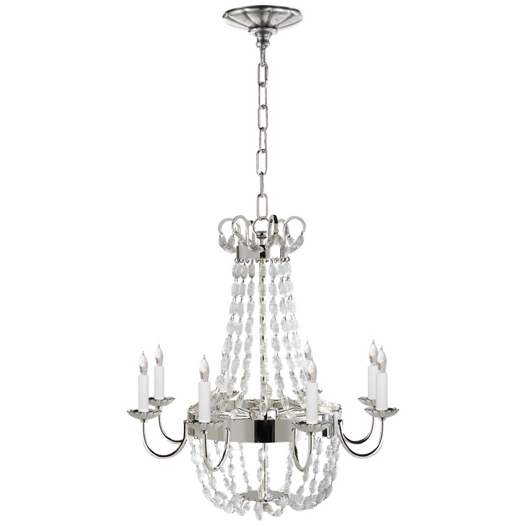 Paris Flea Market Antique-Burnished Brass Crystal Chandelier