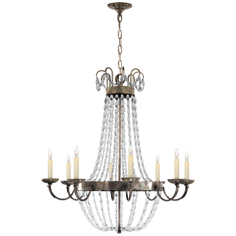 Paris Flea Market Brass & Crystal 8-Light Chandelier