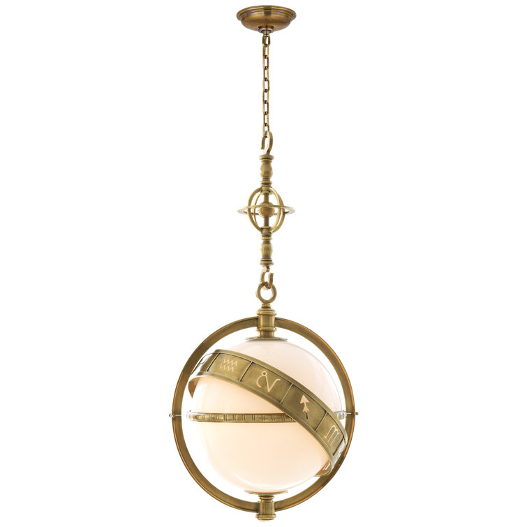 Zodiac Midcentury-Inspired Orbital Pendant in Antique-Burnished Brass