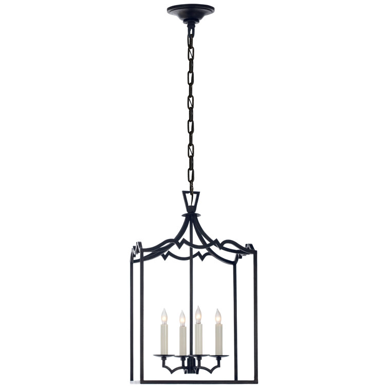 Aged Iron 22" Hanging Candle Lantern Chandelier