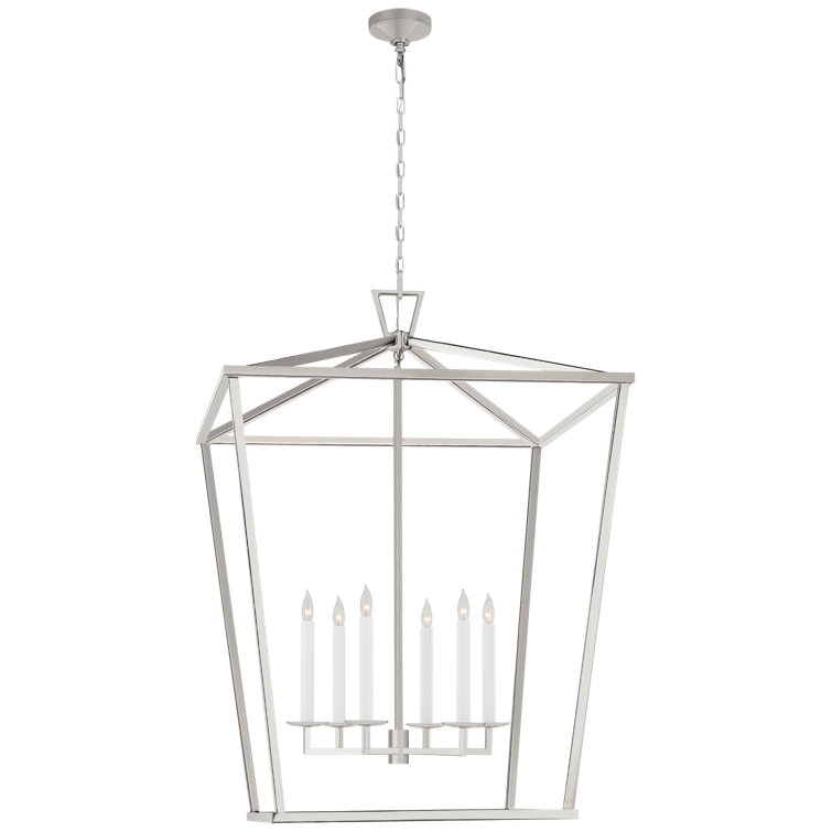 Darlana Polished Nickel 6-Light Crystal Chandelier