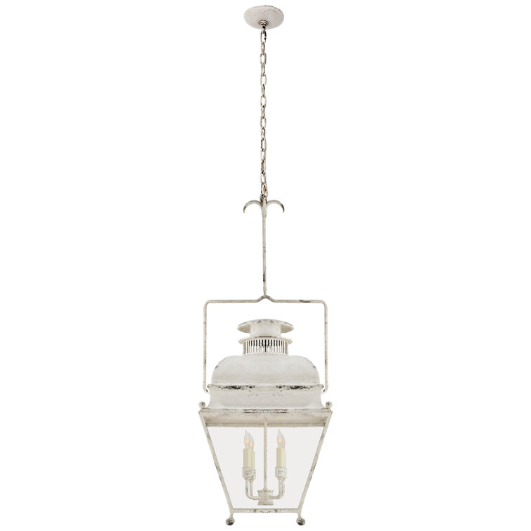 Old White Glass Four Light Lantern Pendant