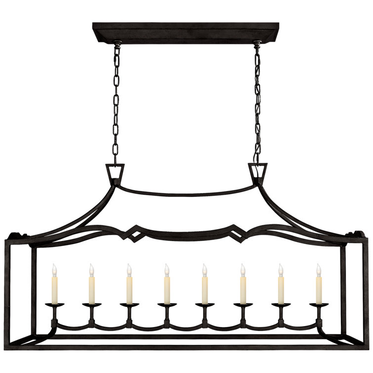 Aged Iron 8-Light Farmhouse Island Pendant