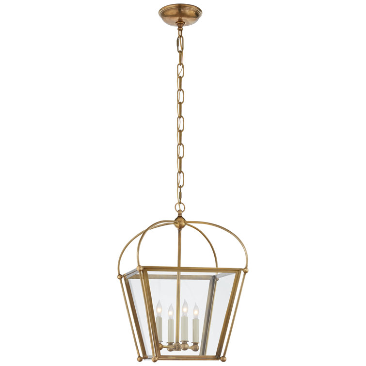 Riverside Elegance 20" Polished Nickel Square Lantern