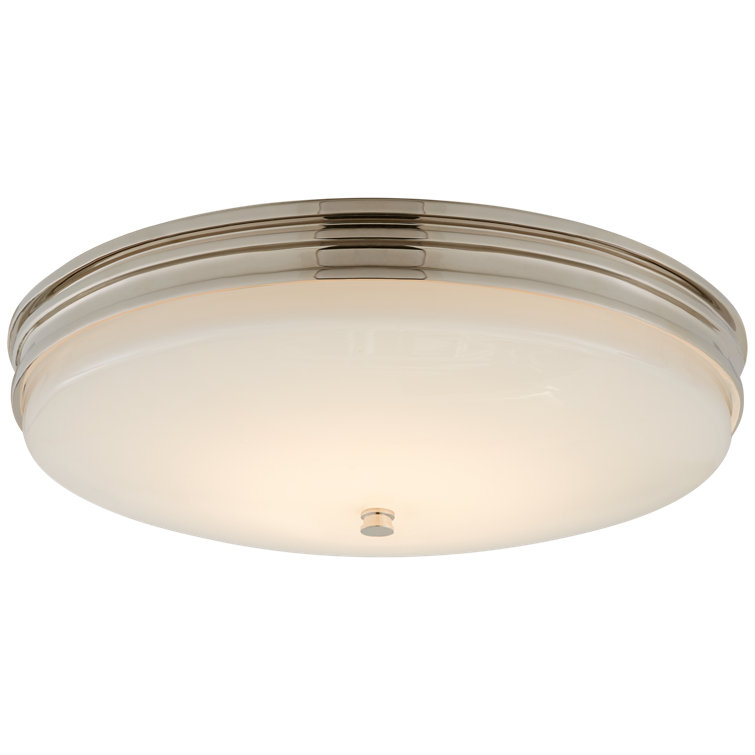 Art Deco Polished Nickel & Glass 4" LED Flush Mount Light
