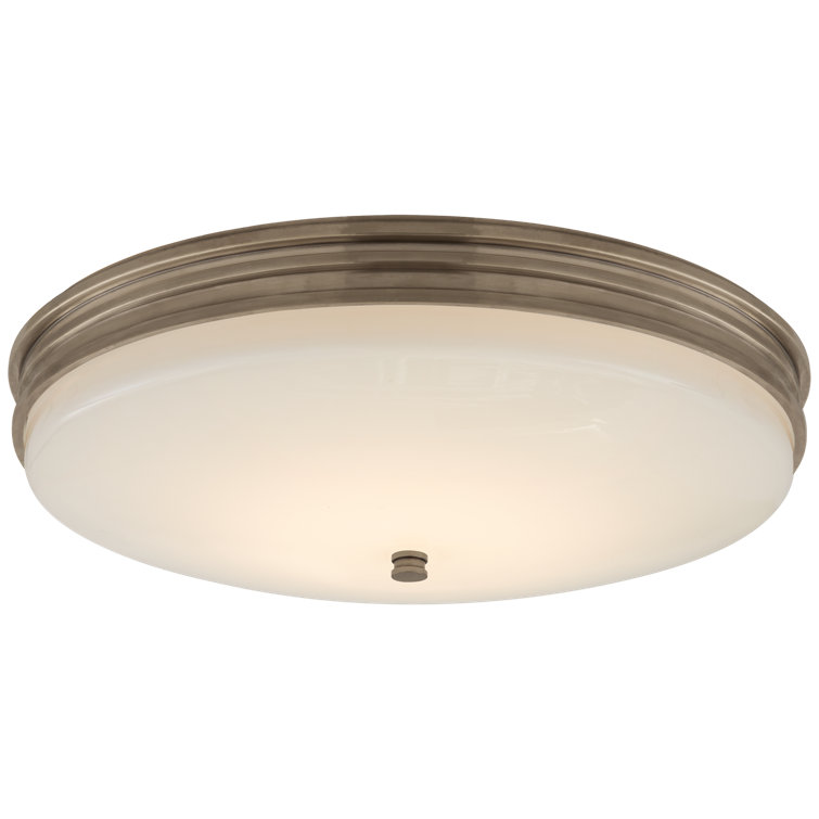 Art Deco Polished Nickel & Glass 4" LED Flush Mount Light