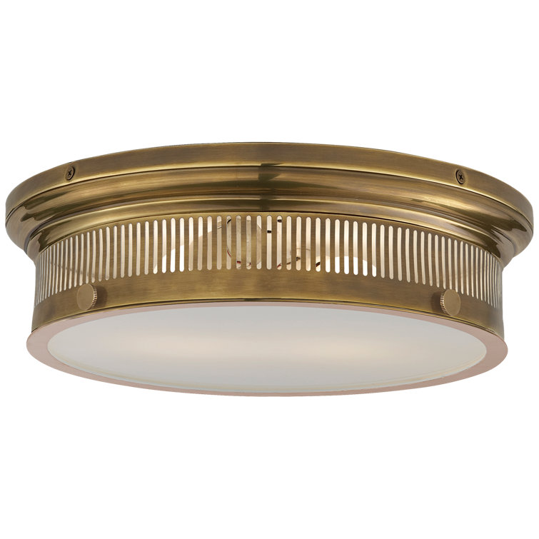 Alderly Antique Brass and Glass Flush Mount Ceiling Light