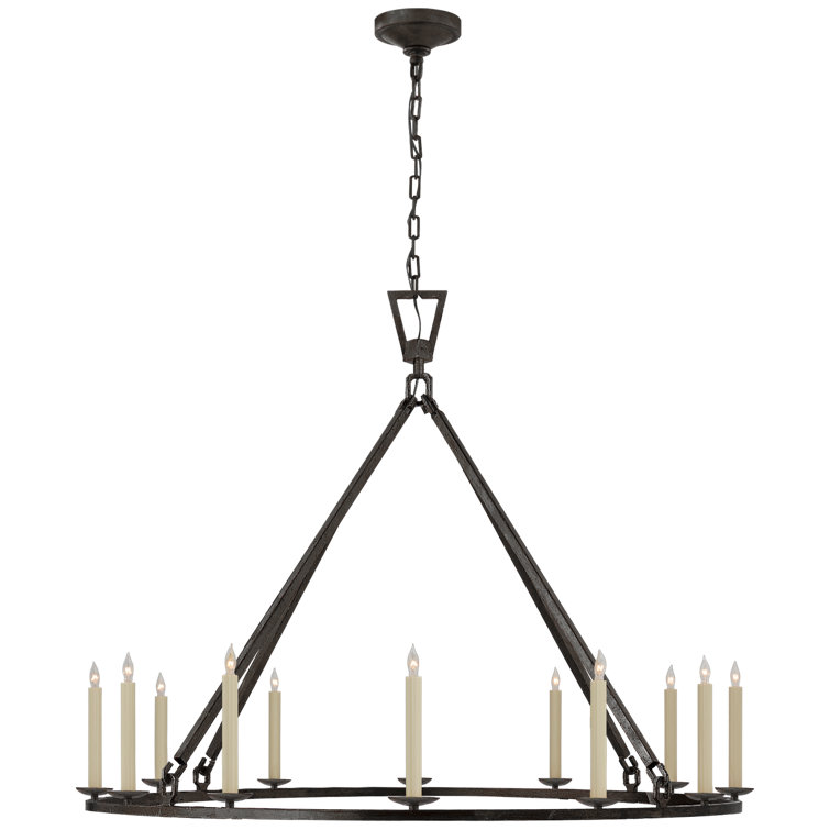 Nickel Crystal Candle 12-Light Chandelier