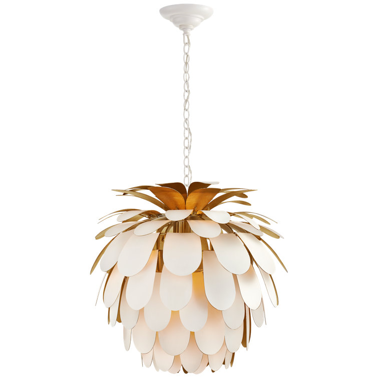 E. F. Chapman Cynara 21" White Crystal Overlap Pendant Light