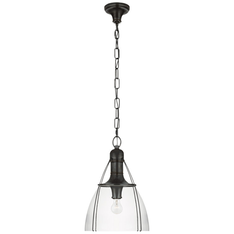 Prestwick Antique Nickel 21" Indoor/Outdoor Modern Pendant Light