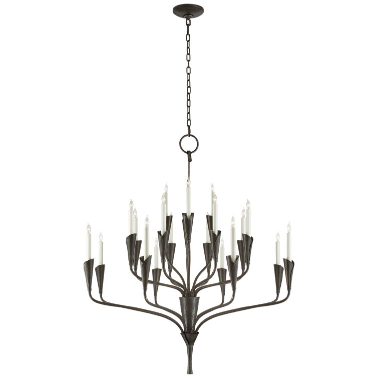 Aiden Aged Iron 20-Light Candle Chandelier