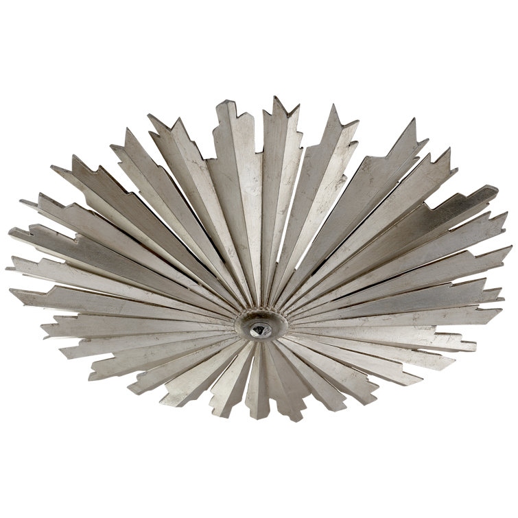 Claymore Sunburst LED Semi Flush Mount in Burnished Silver Leaf