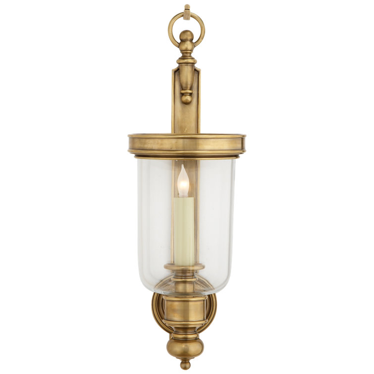 Georgian Antique-Burnished Brass Dimmable Jelly Jar Sconce