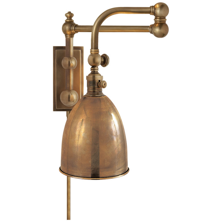 Antique Brass Adjustable Swing Arm Wall Sconce