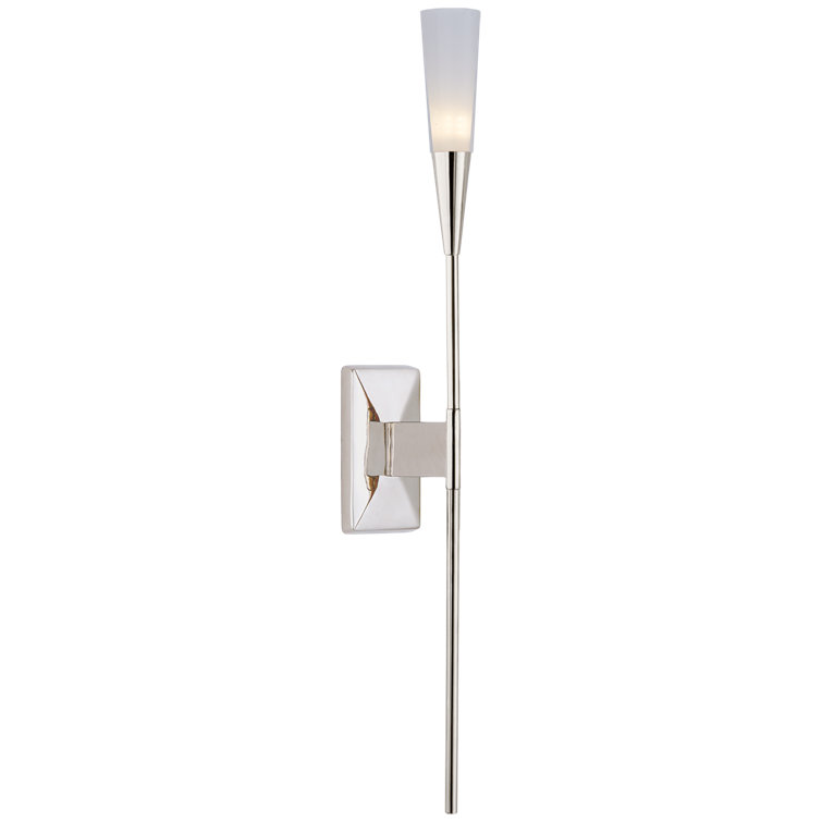 Stellar Polished Nickel LED Wall Sconce with Frosted Shade